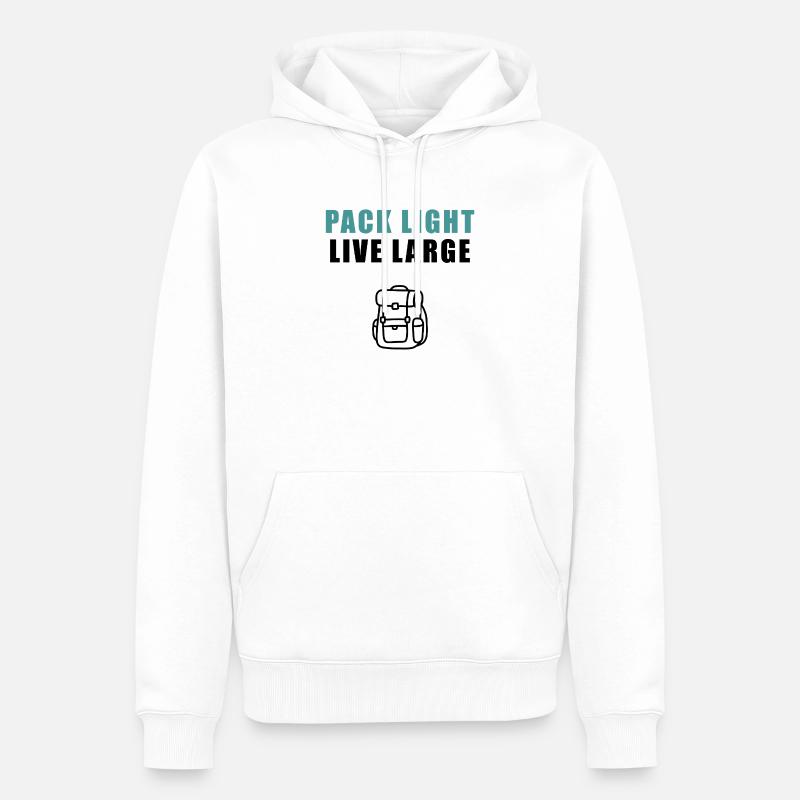 Pack Light Live Large Backpack - Männer Premium Bio Hoodie - Weiß