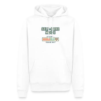 Mode Self-Care Chargement - Rétro Pixel Edition - Sweat à capuche Premium bio Homme - blanc - Devant - Nico (187cm)