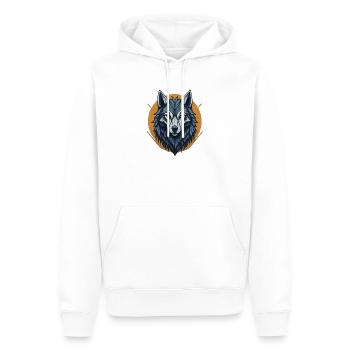 Mystic Wolf - Männer Premium Bio Hoodie - Weiß - Vorne - Nico (187cm)
