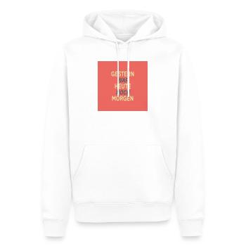 Yesterday was still tomorrow - Men’s Premium Organic Hoodie - white - Front - Nico (187cm)