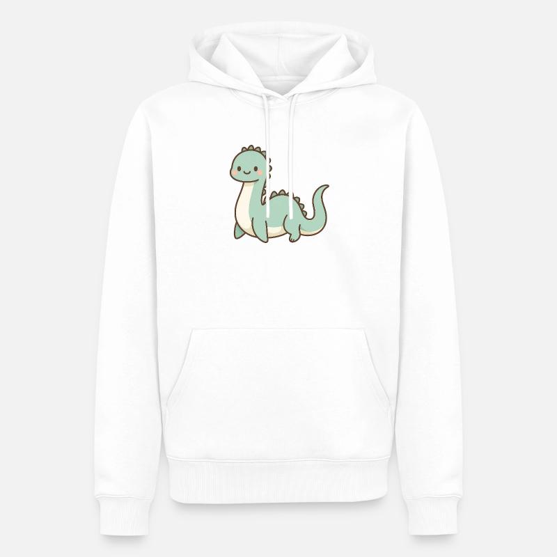 Monstre du Loch Ness pastel mignon - Sweat à capuche Premium bio Homme - blanc