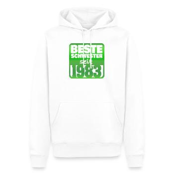 Schwester 1983 - Männer Premium Bio Hoodie - Weiß - Vorne - Nico (187cm)
