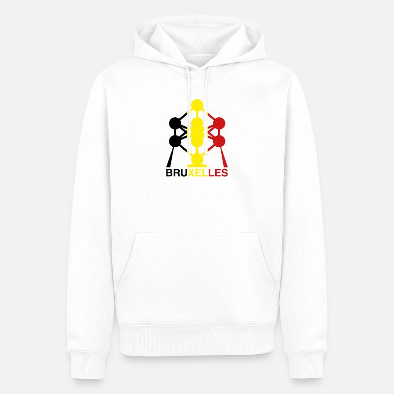 Atomium Brussels – Ikone der belgischen Flagge - Männer Premium Bio Hoodie - Weiß
