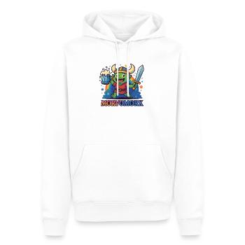 Gobelin Viking Héros amusant - Sweat à capuche Premium bio Homme - blanc - Devant - Nico (187cm)
