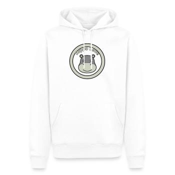 Hippo Love Nilpferd Logo Abzeichen - Männer Premium Bio Hoodie - Weiß - Vorne - Nico (187cm)