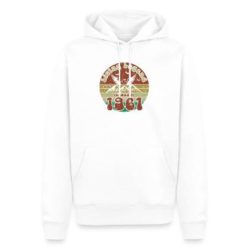 65. Geburtstag Living Legend since VIN 02/1961 - Männer Premium Bio Hoodie - Weiß - Vorne - Nico (187cm)