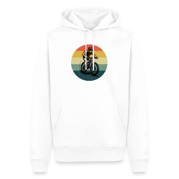 Motif de VTT minimaliste - Sweat à capuche Premium bio Homme - blanc - Devant - Nico (187cm)