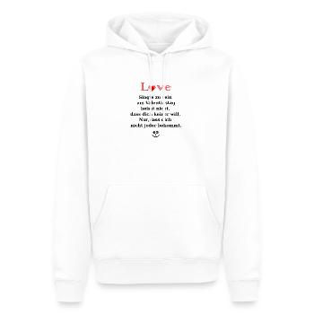 Célibataire pour Valentine avec le cœur - Sweat à capuche Premium bio Homme - blanc - Devant - Nico (187cm)
