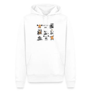 Leg Day with Cat Cat - Männer Premium Bio Hoodie - Weiß - Vorne - Nico (187cm)