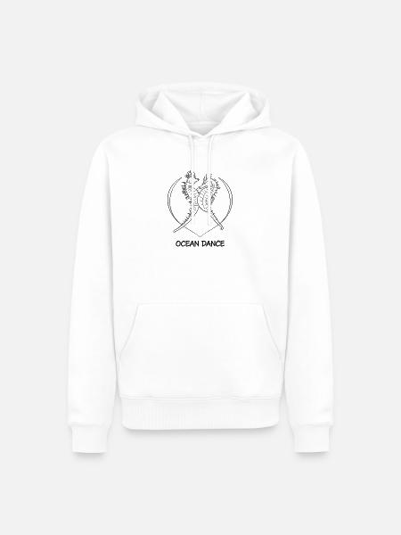 Seepferdchen Paar – Verbundenheit im Meer - Männer Premium Bio Hoodie - Weiß