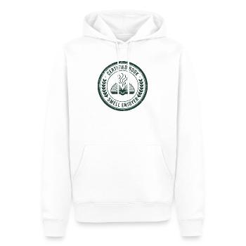 Zertifizierter Bücherduft-Fan | Lesen - Männer Premium Bio Hoodie - Weiß - Vorne - Nico (187cm)