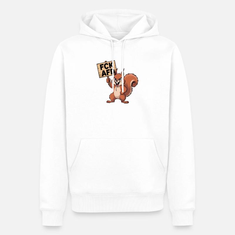 FCK AFD - Antifa Eichhörnchen Tee - Männer Premium Bio Hoodie - Weiß