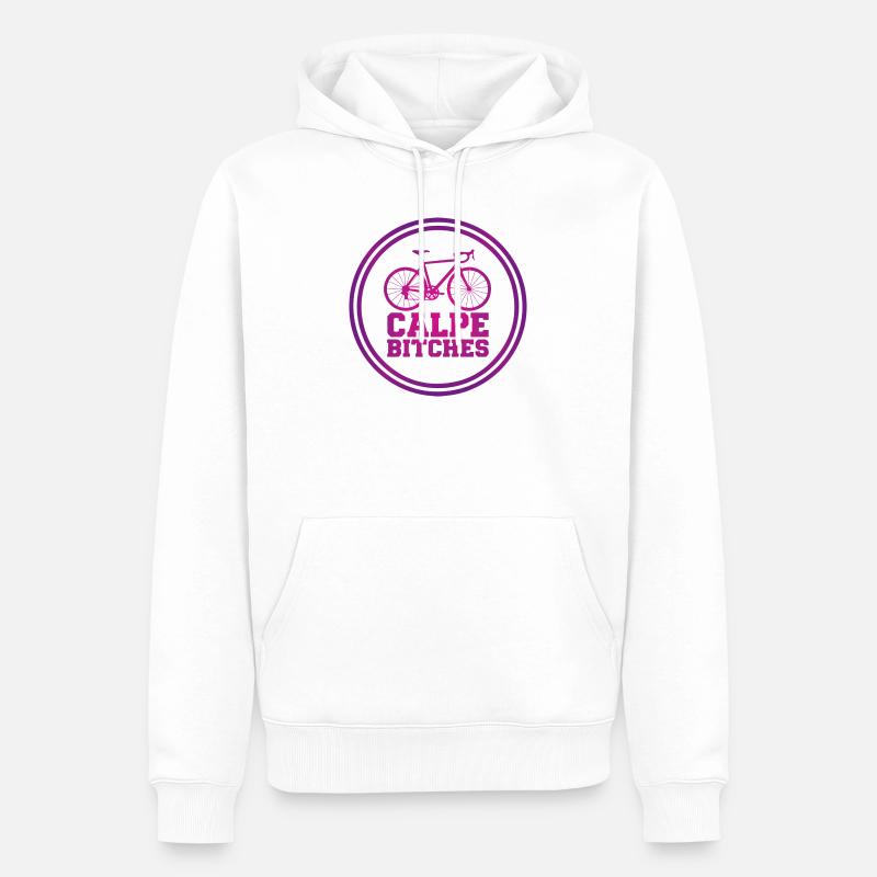 Emblème de cyclisme Calpe Bitches - Sweat à capuche Premium bio Homme - blanc