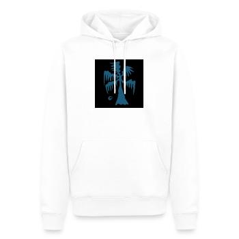 PALM TREE. OCEAN. BEACH. ART. MESSAGE. QUOTES - Men’s Premium Organic Hoodie - white - Front - Nico (187cm)