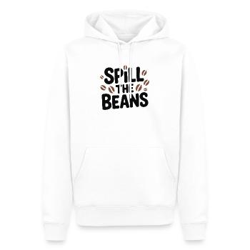 Spill the Beans Coffee Tee - Men’s Premium Organic Hoodie - white - Front - Nico (187cm)