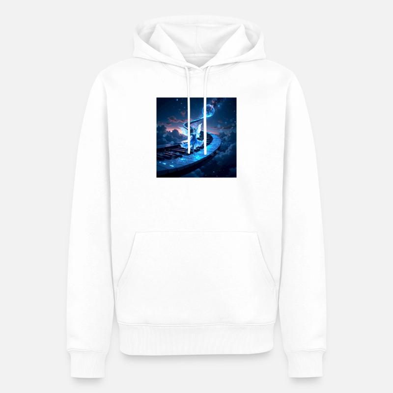 Chemin des Clés vers la Lune - Sweat à capuche Premium bio Homme - blanc