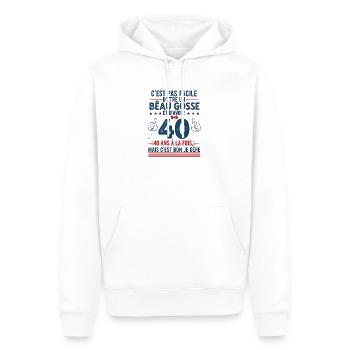 Gutaussehendes Kind-Humorgeschenk 40 Jahre Mann - Männer Premium Bio Hoodie - Weiß - Vorne - Nico (187cm)