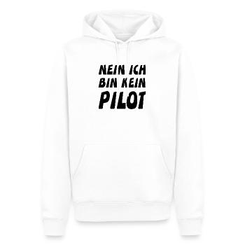 Pilot - Männer Premium Bio Hoodie - Weiß - Vorne - Nico (187cm)