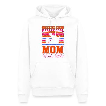 Richtig cooles Mama-Shirt – Geschenkidee - Männer Premium Bio Hoodie - Weiß - Vorne - Nico (187cm)