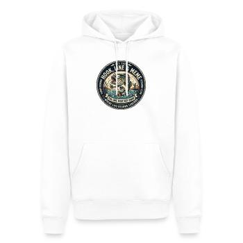Line & Hook Legends Patch, lustiges Angeln - Männer Premium Bio Hoodie - Weiß - Vorne - Nico (187cm)
