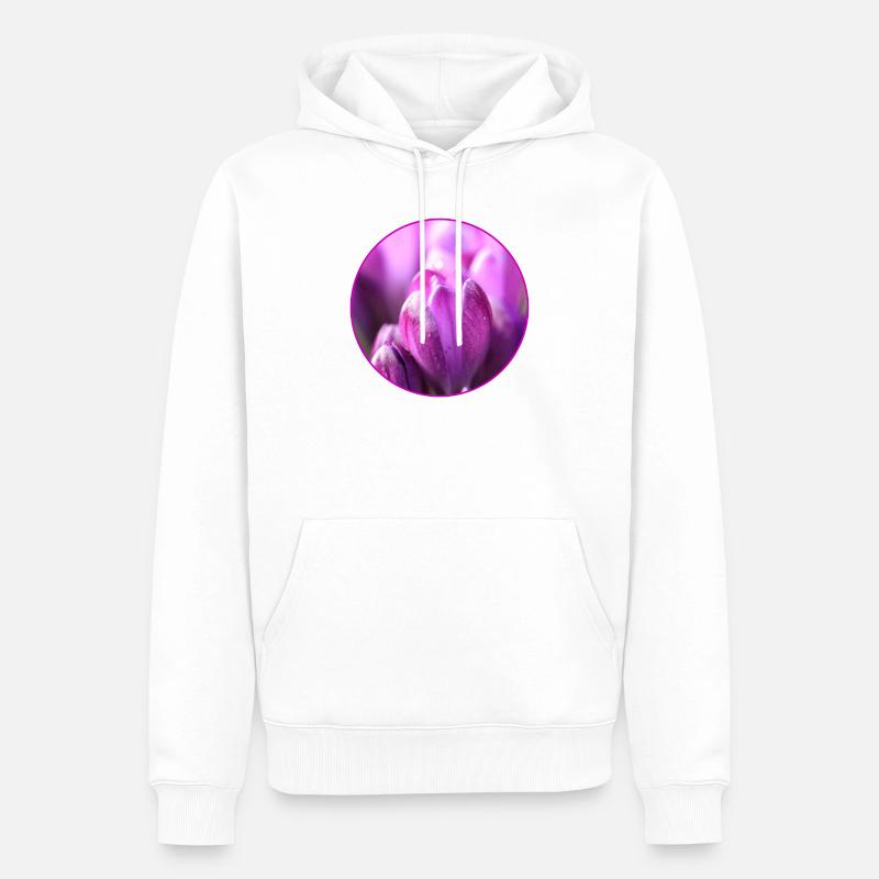 Crocus Crocus Fleurs violettes Crocus Bourgeon de crocus - Sweat à capuche Premium bio Homme - blanc