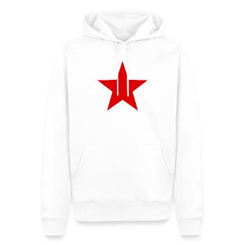 Étoile Rouge - Sweat à capuche Premium bio Homme - blanc - Devant - Nico (187cm)