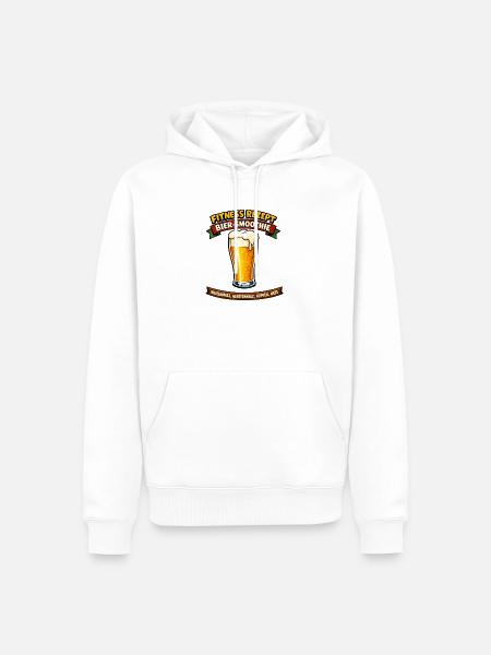 Fitness Rezept Bier-Smoothie - Männer Premium Bio Hoodie - Weiß