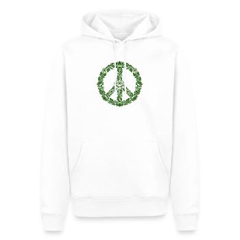 Peace Zeichen Blumen Floral Boho Style - Männer Premium Bio Hoodie - Weiß - Vorne - Nico (187cm)