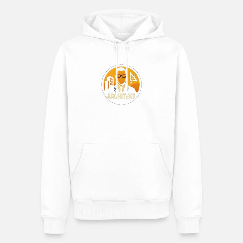 Plan d’icône d’architecte - Sweat à capuche Premium bio Homme - blanc