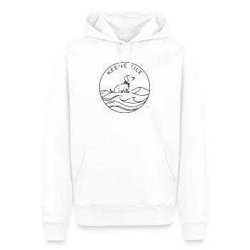 Dackel Badge Meer Keene Eile  - Männer Premium Bio Hoodie - Weiß - Vorne - Nico (187cm)
