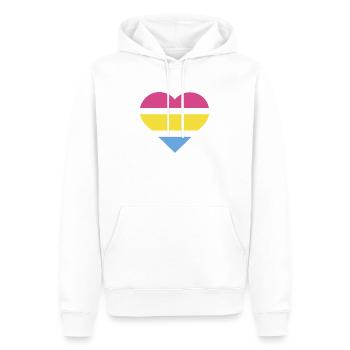 Pride Flag Heart · Pansexual - Men’s Premium Organic Hoodie - white - Front - Nico (187cm)