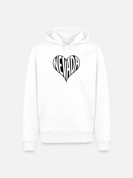 Nevada USA Heart Typography - Men’s Premium Organic Hoodie - white