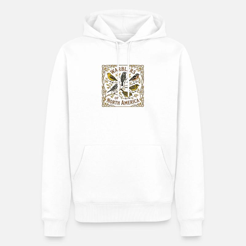 oiseaux - Sweat à capuche Premium bio Homme - blanc