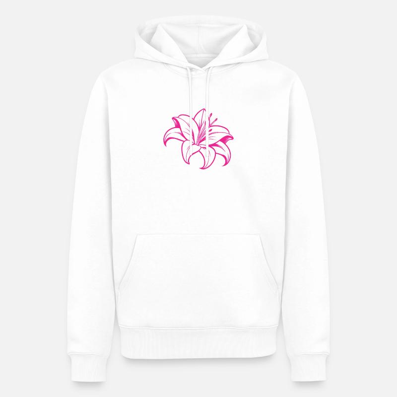 Fleur de lys - Sweat à capuche Premium bio Homme - blanc