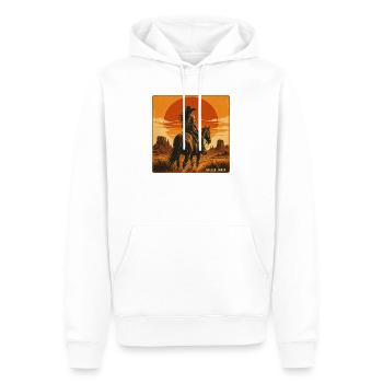 Golden Ember Horse Sunset - Men’s Premium Organic Hoodie - white - Front - Nico (187cm)