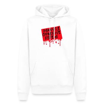 Dismantle Oppressive Systems Aktivismus Statement - Männer Premium Bio Hoodie - Weiß - Vorne - Nico (187cm)