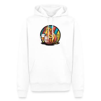 Schnecke Bier Lustig - Männer Premium Bio Hoodie - Weiß - Vorne - Nico (187cm)