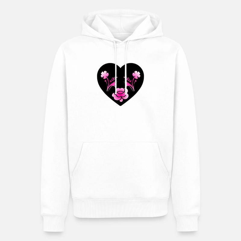 Fleur - Sweat à capuche Premium bio Homme - blanc