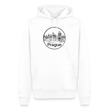 Prag - Männer Premium Bio Hoodie - Weiß - Vorne - Nico (187cm)