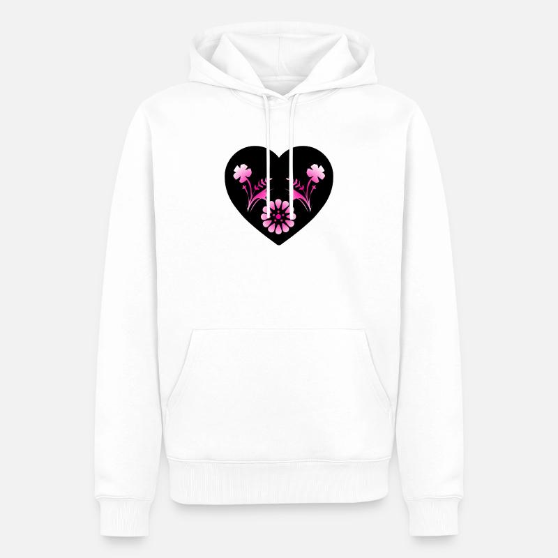 Fleur - Sweat à capuche Premium bio Homme - blanc