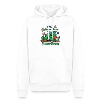 Der legendäre Bücherwurm - Männer Premium Bio Hoodie - Weiß - Vorne - Nico (187cm)