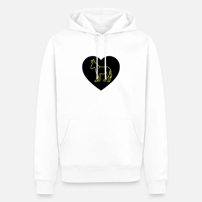 âne - Sweat à capuche Premium bio Homme - blanc