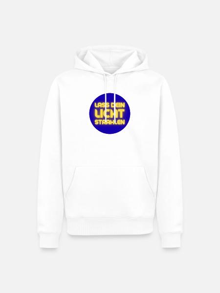 Lass Dein Licht Strahlen Neon - Männer Premium Bio Hoodie - Weiß