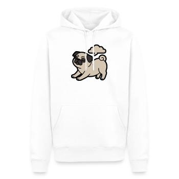 farting pug dog funny - Men’s Premium Organic Hoodie - white - Front - Nico (187cm)