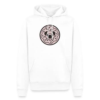 Pug Dog Donut Candy - Men’s Premium Organic Hoodie - white - Front - Nico (187cm)