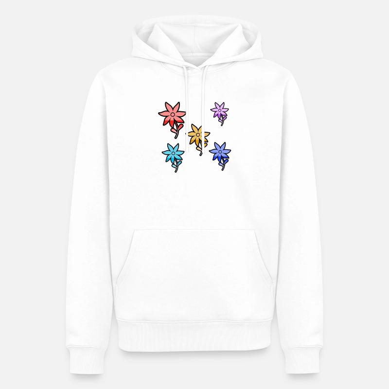 Fleur - Sweat à capuche Premium bio Homme - blanc