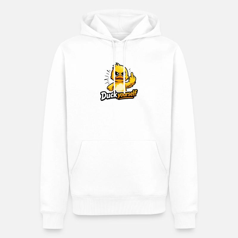Canard coquin avec de l’attitude - Sweat à capuche Premium bio Homme - blanc