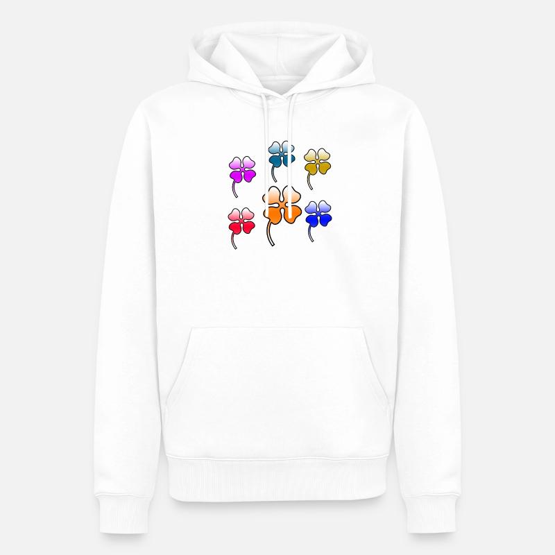Fleur - Sweat à capuche Premium bio Homme - blanc