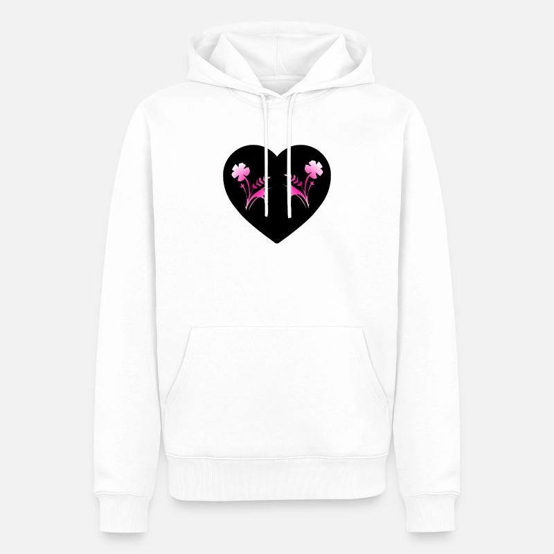 Fleur - Sweat à capuche Premium bio Homme - blanc