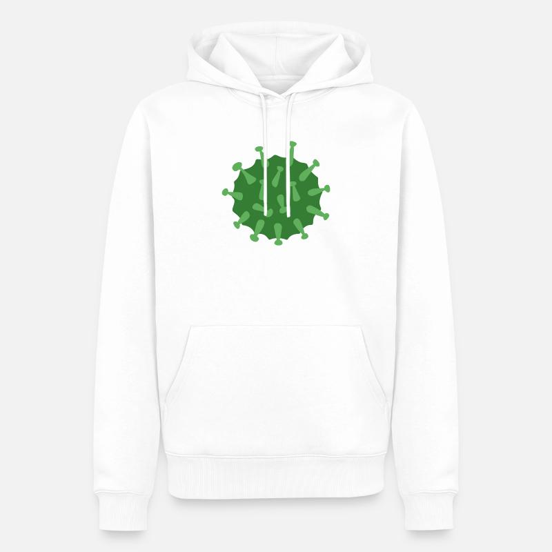 Virus Vert - Sweat à capuche Premium bio Homme - blanc